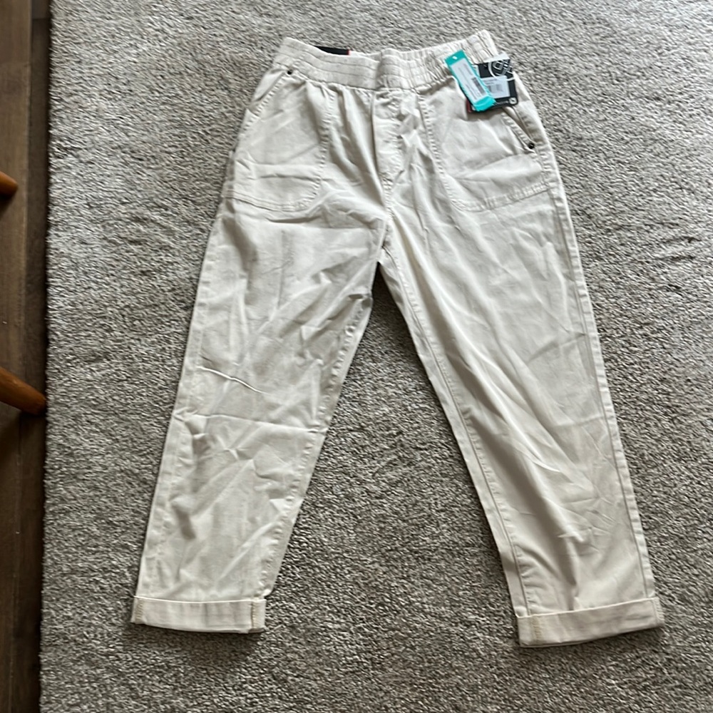 straight legged pants. birch color